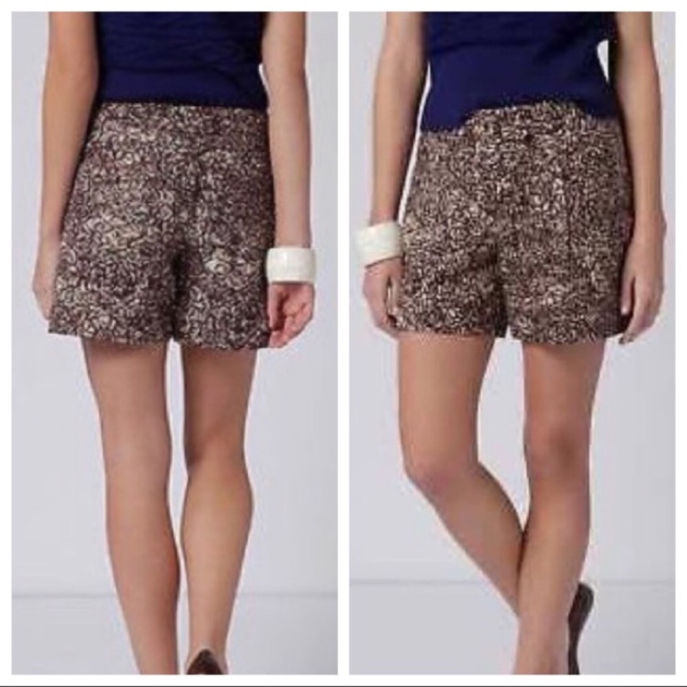 Coquille Anthropologie Floral Belted Shorts